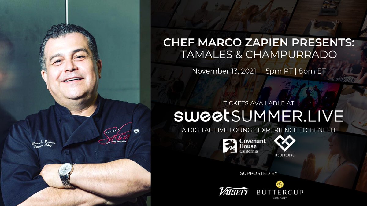 Salsagrill's tweet photo. Cook along w/ Chef Marco Zapien, also a Corp Chef ⁦@MelissasProduce⁩ during a live stream Sat., Nov. 13 @ 5pmPT. Fire up your holiday meals by learning his recipes for Tamales &amp; Champurrado! Proceeds benefit @covenanthouseca &amp; ⁦@belove_org⁩ 🎟: https://t.co/J7ECgQmcwI https://t.co/LpJhh9yql5