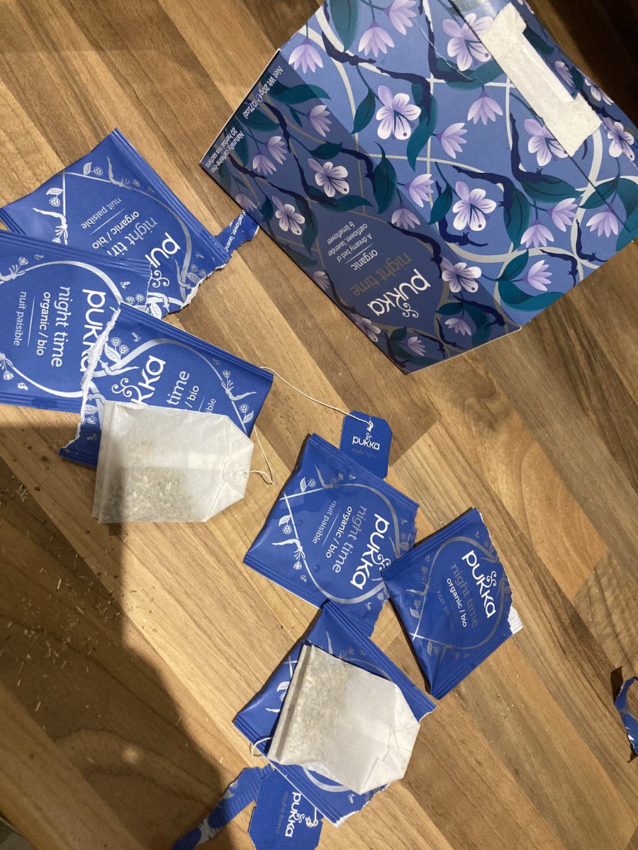 GribbsH's tweet photo. @Pukkaherbs how sad - every tea bag in the box is burst 🙃although maybe I should count myself as kind of lucky as can’t imagine that happens all the time 😐 https://t.co/pP27ul3fWo
