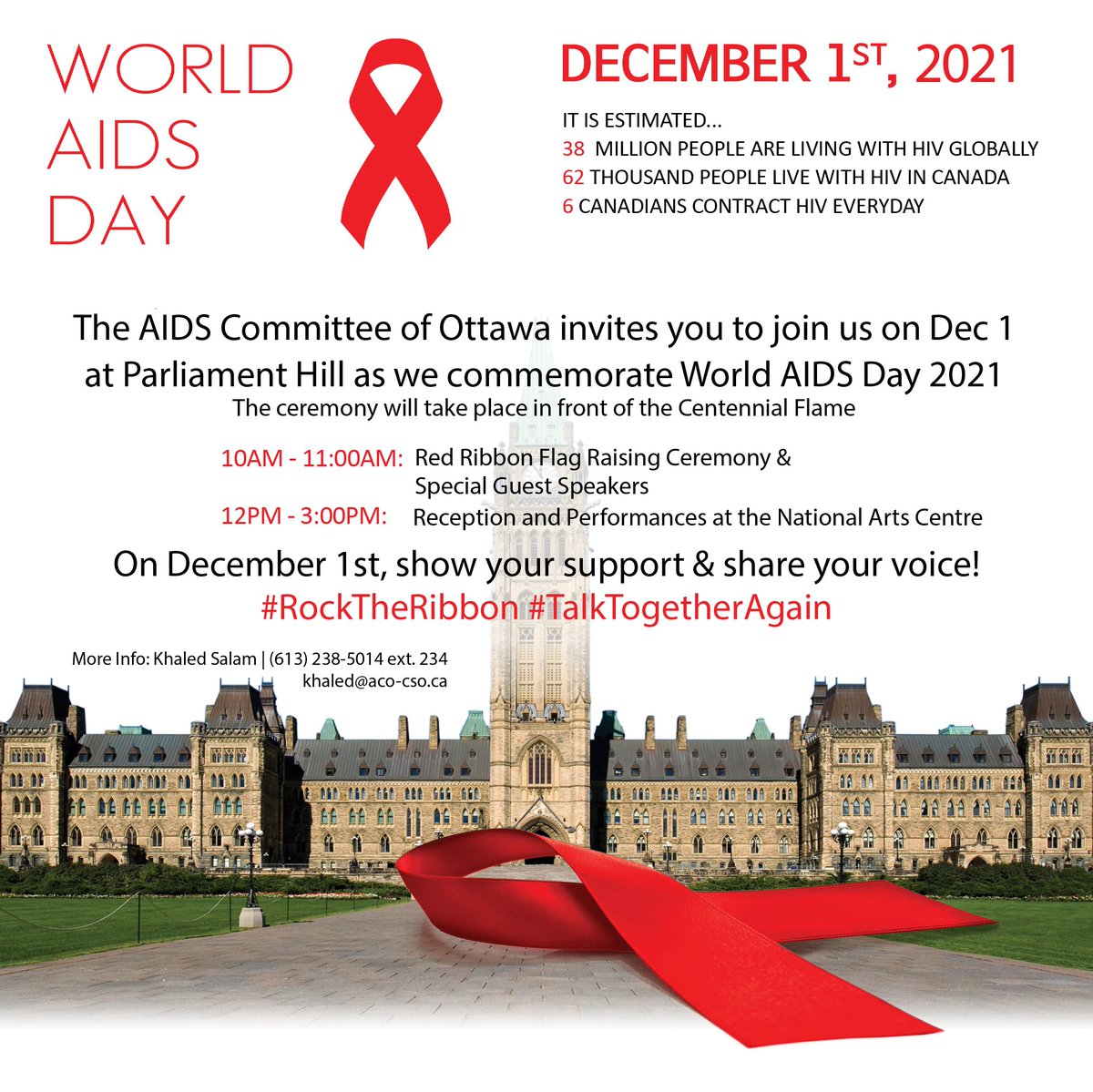 ACOttawa's tweet photo. We will have events throughout AIDS Awareness Week from Nov 24 to Dec 1
Stay tuned as we announce our full calendar of events tomorrow with individual event details to follow!
Event Link: https://t.co/A4t0UMf2EE 

#HIV #AIDSAwarenessWeek #Ottawa #TalkTogetherAgain
#RockTheRibbon https://t.co/i0vo6JsSNA