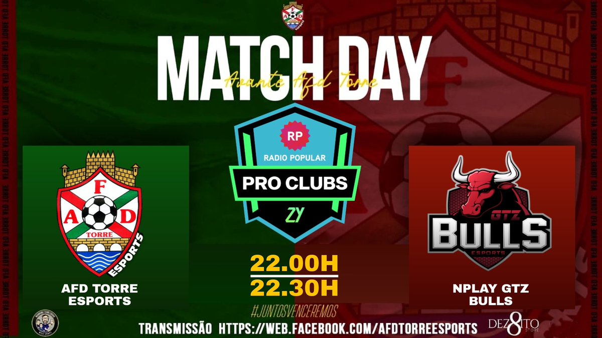 🏆⚽🎮 DIA DE JOGO 🎮⚽🏆

A nossa equipa entra hoje em campo para dois  jogos a contar para a competição da Esportzy.com    patrocinada pela <a href="/radiopopularPT/">Radio Popular</a> ,frente a equipa NPLAY GTZ BULLS, partidas que iremos fazer de tudo para trazer as duas vitórias.
