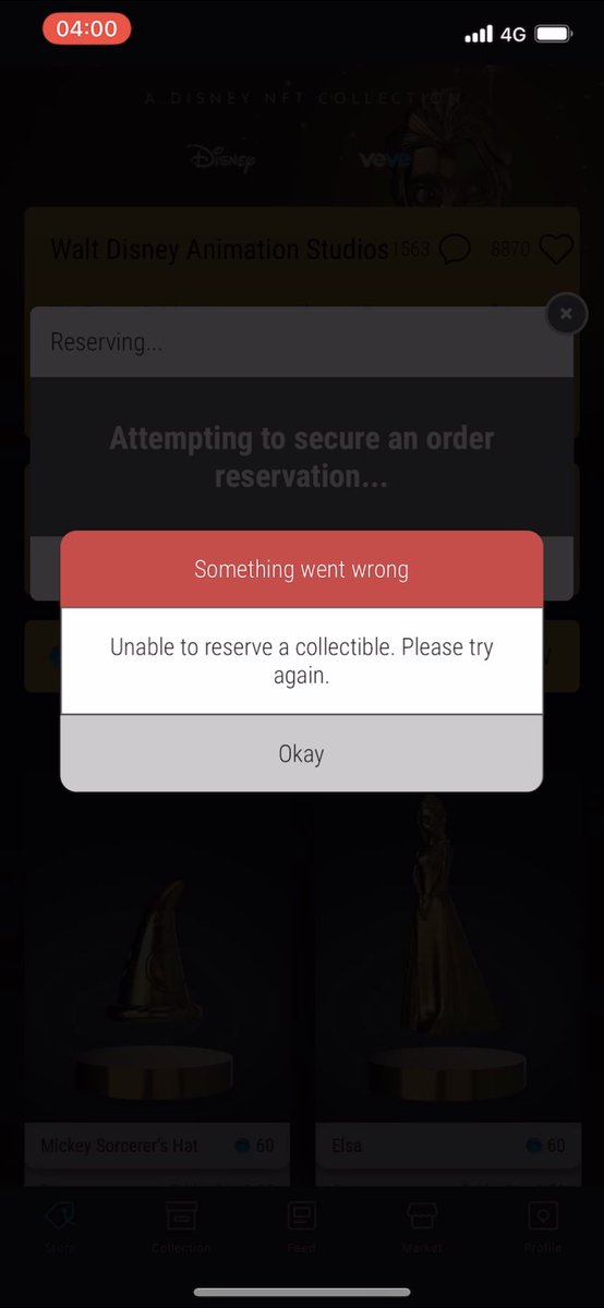 yaochang88's tweet photo. @veve_official Its so bad tried for 25 mins straight and i got this message over and over again https://t.co/D2OL44lCGL