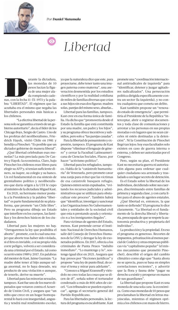 DMatamala's tweet photo. Aquí está la columna en cuestión 👇 https://t.co/xAI4Il9i90