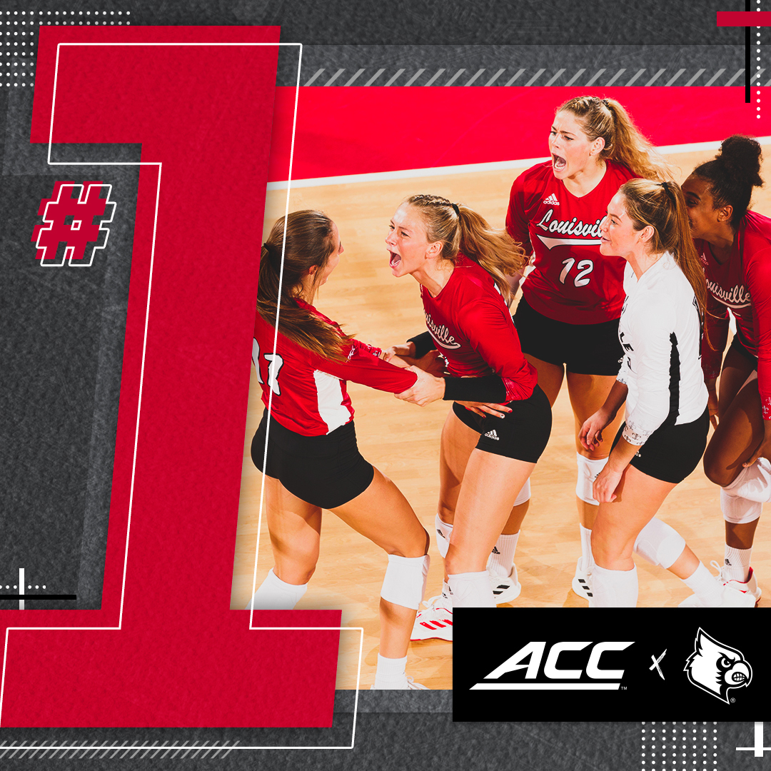 theACC's tweet photo. HISTORY. MADE. 😤🏐

@UofLVolleyball earns the ACC's first-ever #⃣1⃣ ranking in the @AVCAVolleyball Poll. 🔥 https://t.co/zyGfQvXO53