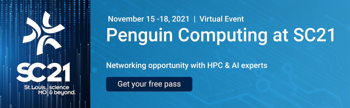 PenguinHPC's tweet image. We&apos;re closing in on #SC21. Be sure to register &amp;amp; stop by our virtual booth from November 15-18th! bit.ly/3mMaaWv #HPCeverywhere #AIeverywhere #SC21