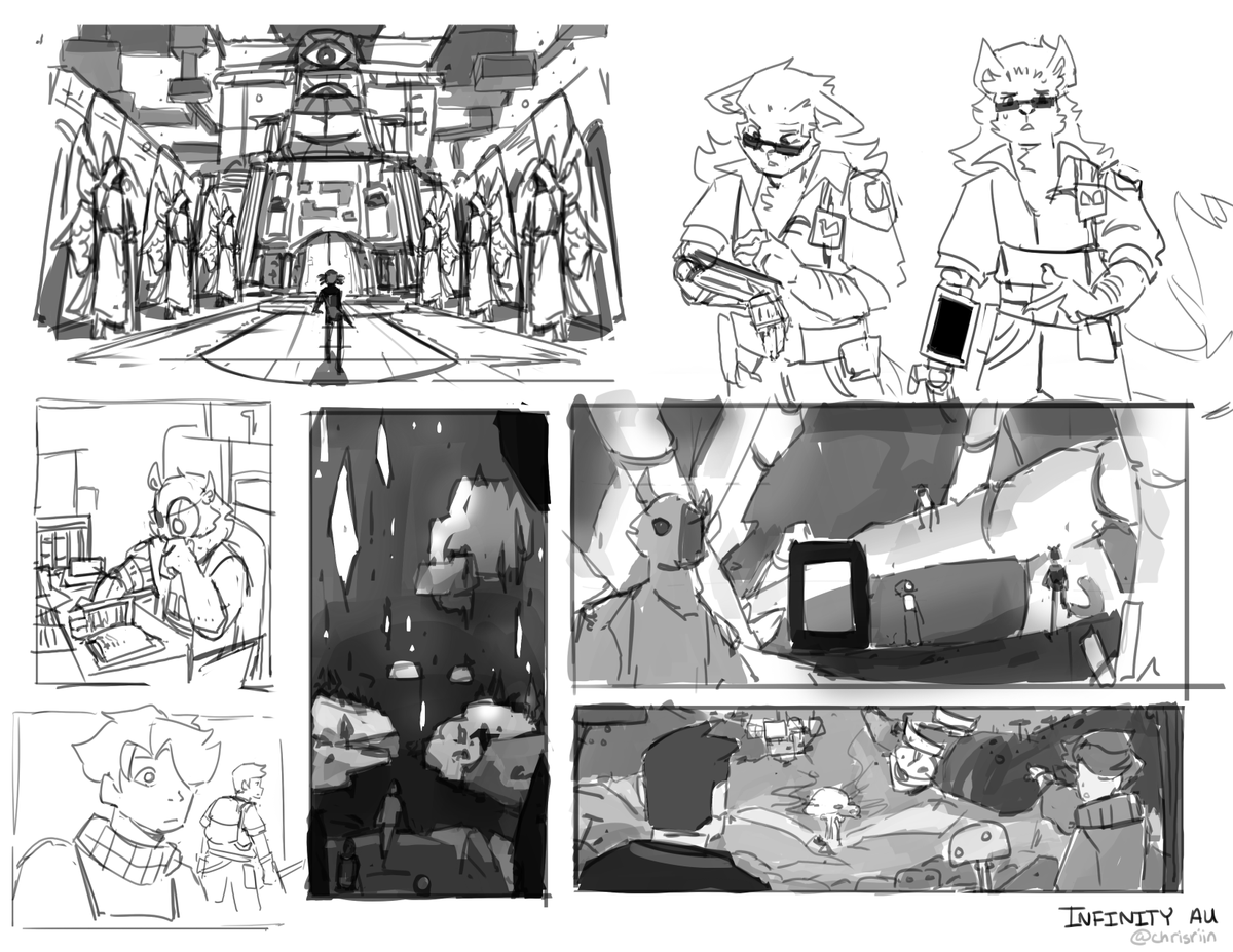 hermitcraft infinity AU concept sketches.

#Hermitcraftfanart 