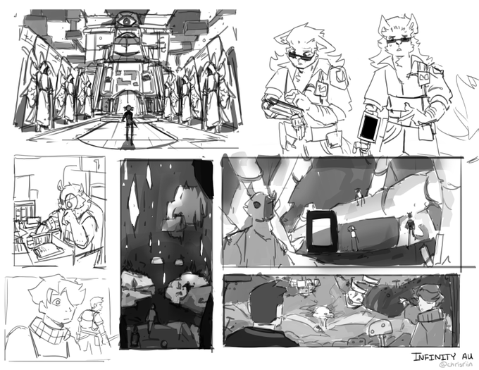 hermitcraft infinity AU concept sketches.

#Hermitcraftfanart 