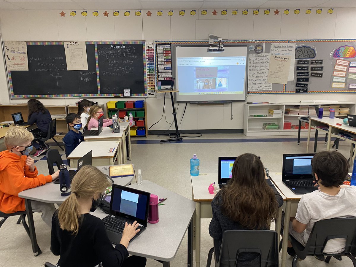 MrsDorsey_ocsb's tweet photo. @GVanierOCSB students worked on @BookCreatorApp today to make fairytale books in one class &amp; pioneers books in French. So much versatility. Ss were so excited to add in their own voice clips &amp; use the magic pen to help them with drawings! 🖊🎤 #TechTools #ocsbBeInnivative https://t.co/znmZsKUEDt