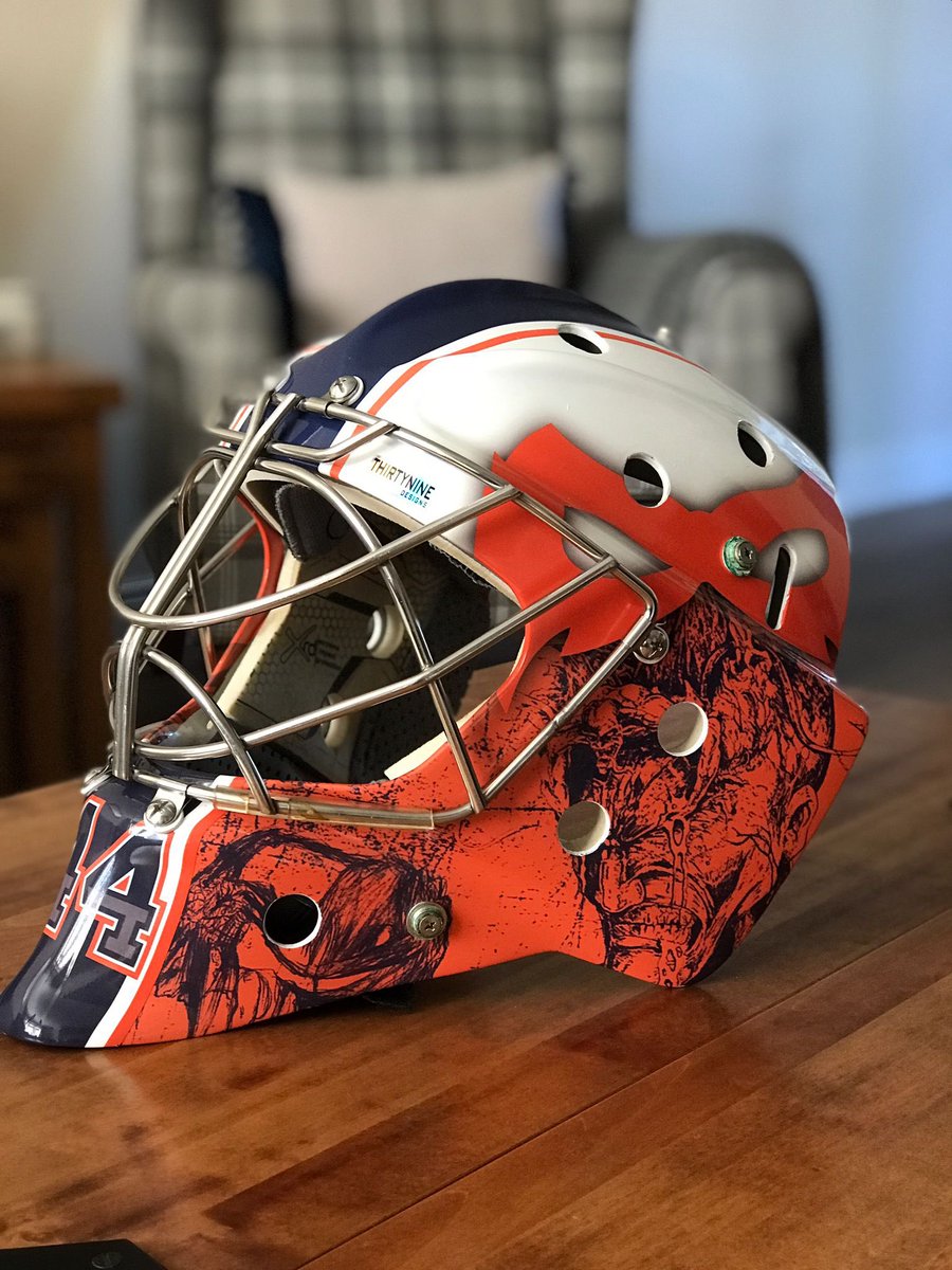 RyanBainborough's tweet photo. My new lid courtesy of @thirtyninedesign “highs and lows” with a tribute to my favourite sportsman @AP_McCoy - 20 time champ jockey and over 4000 wins and multiple injuries a true competitor and champion in sport and example to us all!! 🏒🏇🏾 https://t.co/E1Jj86bTYd