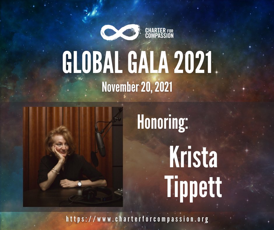 TheCharter's tweet photo. Get your tickets for our 2021 Global Gala on Nov20 2021 Honoring @kristatippett here: https://t.co/dNzdDLMCpC
♾
#CharterForCompassion #Compassion #Fundraiser #KristaTippett #OnBeing #OnBeingPodcast #activism #interfaith #interreligiosity #Kindness #HumanitarianAward https://t.co/zoUzpOzsQp