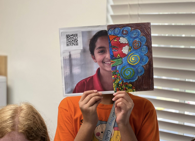 GulliverAcadWL's tweet photo. @GulliverPrep_ Middle School 5th-grade Language Carousel students create cubist-inspired self-portraits with @CataLaProfe. #LanguageLearning https://t.co/C3APE8plOR