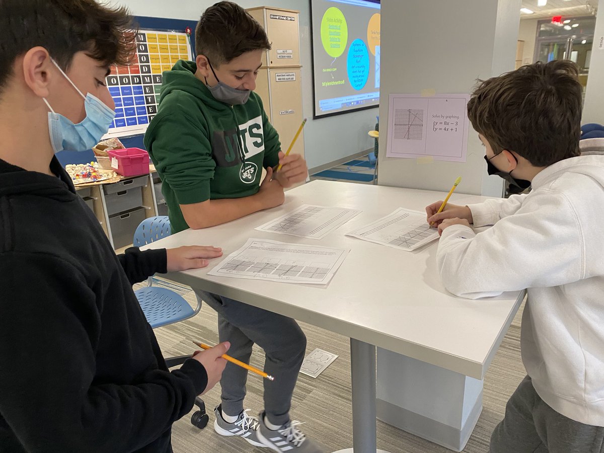 JennyGieras's tweet image. Exploring systems of equations through #mathplay @MsMathStevens @CheriNeuman @SevenBridgesMS @STEAMwithSasso #steaM #algebraforall #weare7b