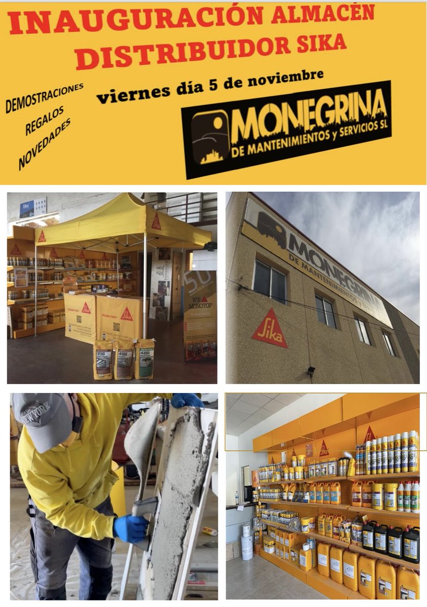 DelsoVictor's tweet photo. Inauguración de las nuevas instalaciones de MONEGRINA, distribuidor #Sika en #Sariñena #Huesca. Estamos encantados de poder haber participado en vuestro evento como proveedor premium  ⁦@SikaSpain⁩.               Gracias ⁦⁦⁦⁦@EloyPorta⁩ https://t.co/9sMTW2iAQe