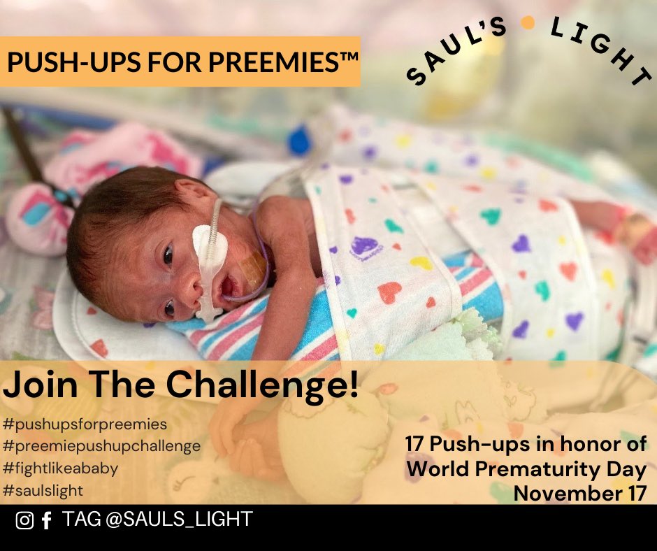sauls_light's tweet photo. Join our #pushupsforpreemies challenge this month & bring ya friends! All modifications, costumes, kids, & pets accepted!
#neotwitter
@TulPeds @CHNOLA @OchsnerHealth @lsumedpeds @PelicansNBA @Saints @mayorcantrell
#prematurityawarenessmonth https://t.co/x2WXwBiQFf