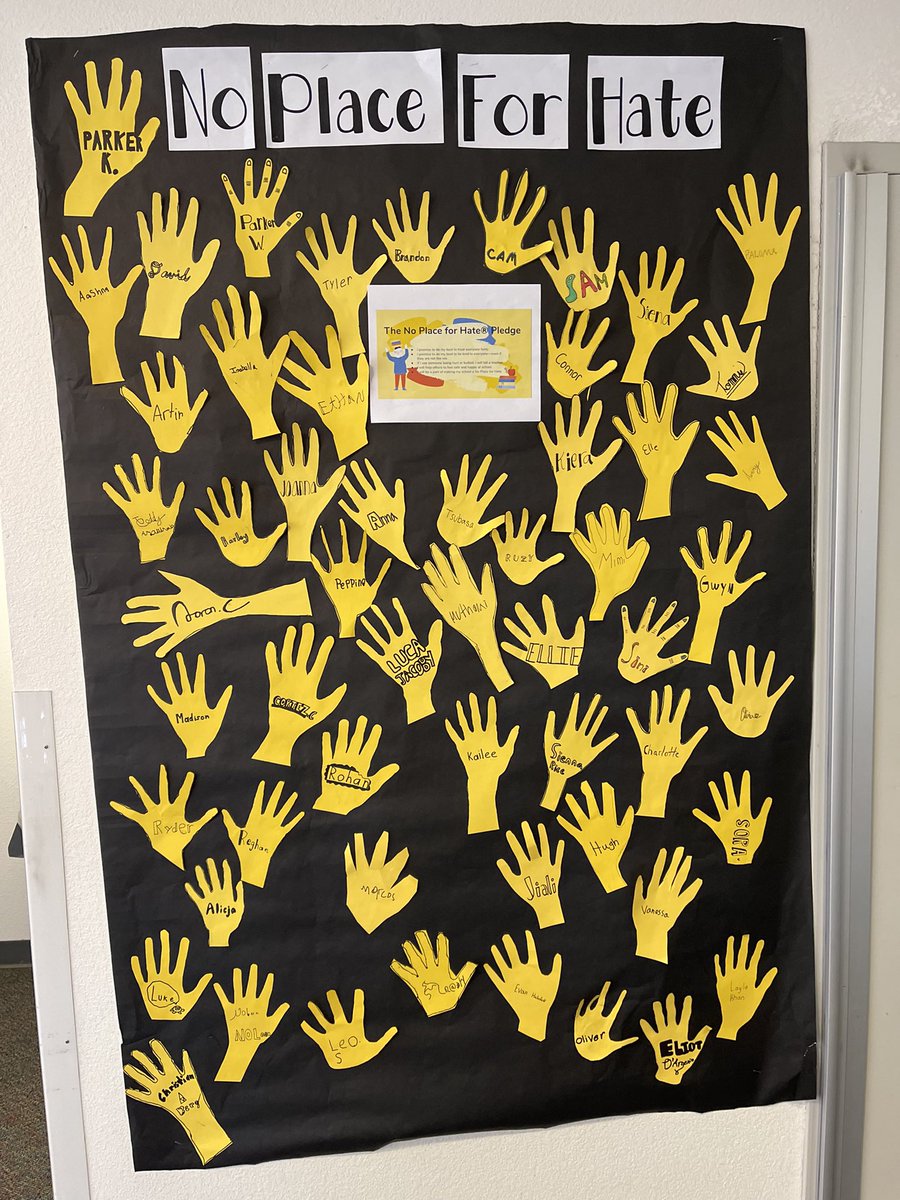 Fourth graders pledging to help our school be a No Place for Hate. <a href="/ADL_SD/">ADL San Diego</a> #noplaceforhate