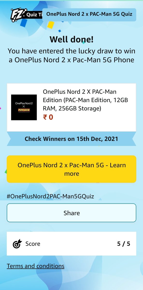 Hey <a href="/amazonIN/">Amazon India</a>
And <a href="/OnePlus_IN/">OnePlus India</a>
I give all the answer and attached last page screenshot.

And wish u #HappyLabhPanchmi 
#AmazonMobileInsider #OnePlusNord2PacMan
#OnePlusNord2PacMan5GQuiz
<a href="/amazonIN/">Amazon India</a>
<a href="/OnePlus_IN/">OnePlus India</a>