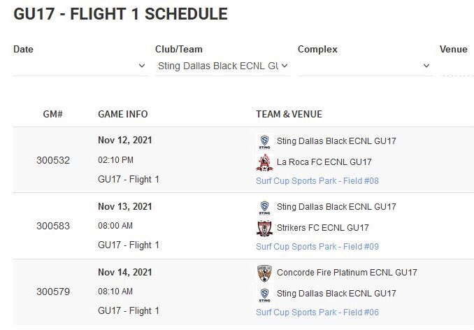 StingECNL's tweet image. @ECNLgirls #ECNLSD ECNL National Showcase, San Diego, CA - Sting Black U17G game schedule:
@StingSoccerClub