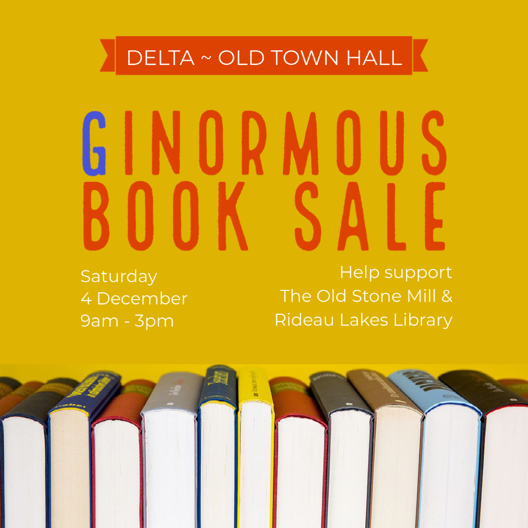 DODeltaOntario's tweet photo. Mark your calendars - December 4th. Ginormous Book Sale happening at The Old Town Hall with lots of new books. Treat yourself or you may find that wonderful old edition of that book someone you love always wanted. Hours will be from 9 to 3. See you there.  @rideaulibrary1 https://t.co/2CSeqklj99