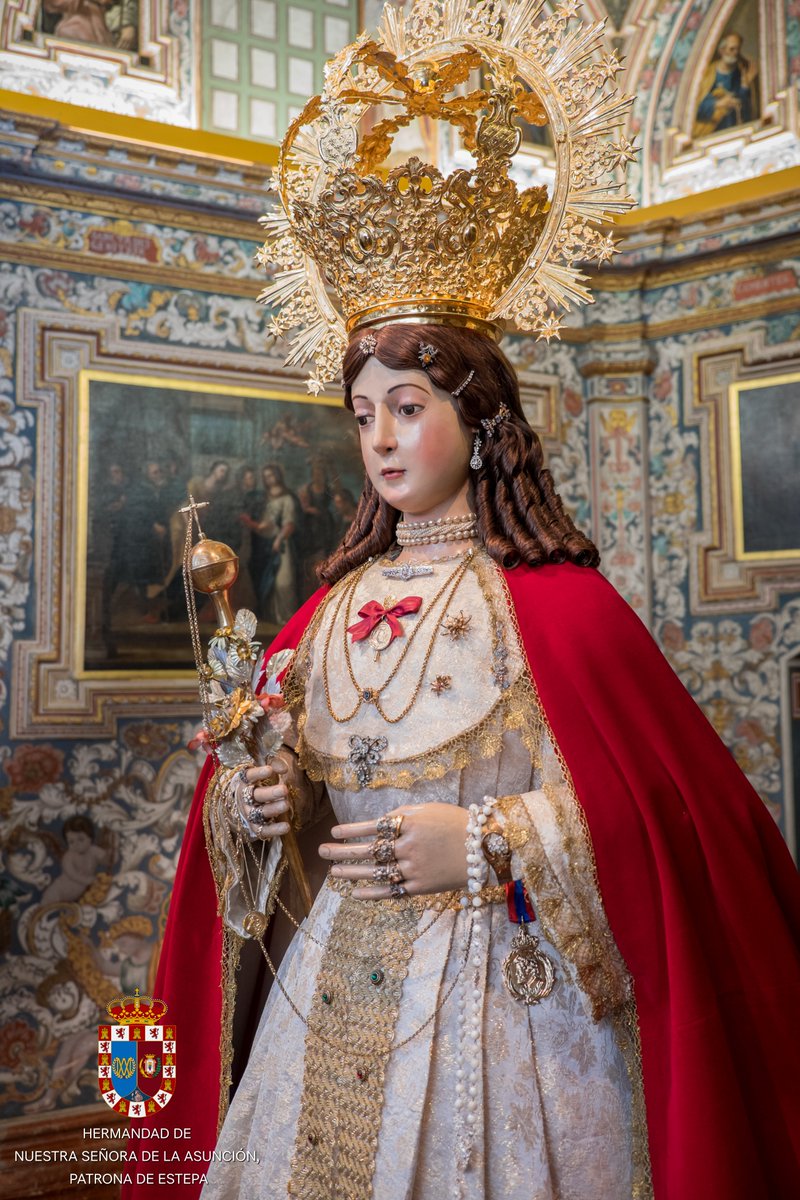 HdadAsuncion's tweet photo. 🔴La Patrona de Estepa ya preside de nuevo su camarín tras los actos y cultos celebrados en su honor

#SantaMaríadelaAsunción #PatronadeEstepa #AlcaldesaPerpetua #MedalladeOrodelaCiudad #ProtectoradeEstepa #LasGloriasdeEstepa #Estepa https://t.co/Uq8nozSK2w