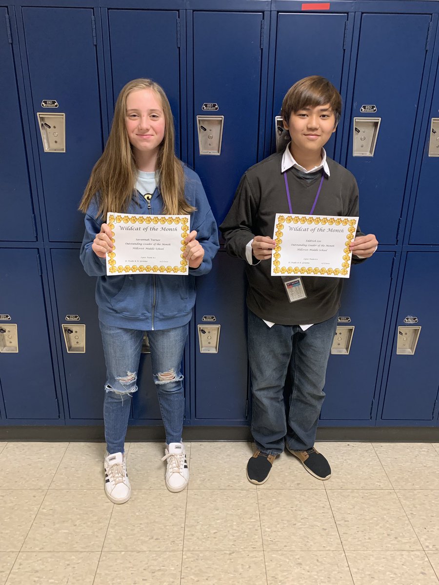 hms_wildcats's tweet photo. 8th grade Wildcats off the Month!
#caringcommittedconnected https://t.co/Wly7ppGJ6v