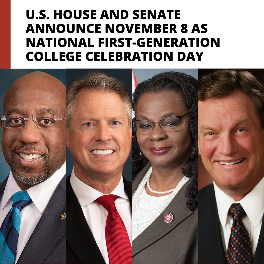 COETalk's tweet photo. Today, @repgwenmoore, co-chair of the bipartisan TRIO Caucus, co-chair Rep. #MikeSimpson, &amp; Senators @raphaelwarnock &amp; @senrogermarshall introduced a bipartisan, bicameral resolution to designate 11/8 as “Nat’l First-Generation College Celebration Day.”#CelebrateFirstGen https://t.co/l7H2mkfxcq