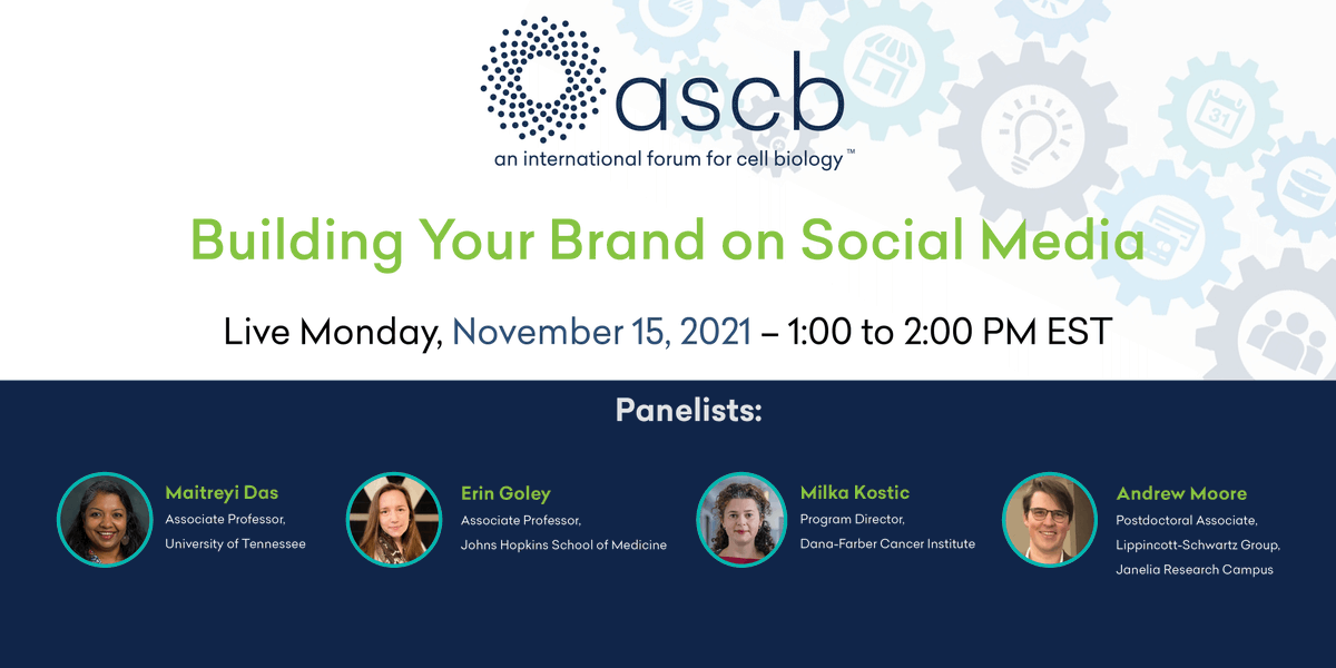 ASCBiology's tweet photo. THINK SOCIAL MEDIA IS IRRELEVANT? Join us for a free webinar Nov 15, Building Your Brand on Social Media, where speakers discuss how scientists can use the medium to promote their work, engage in advocacy, network, and make a name for themselves.
https://t.co/kpXYUC2ctL https://t.co/uJo6R7rTVh