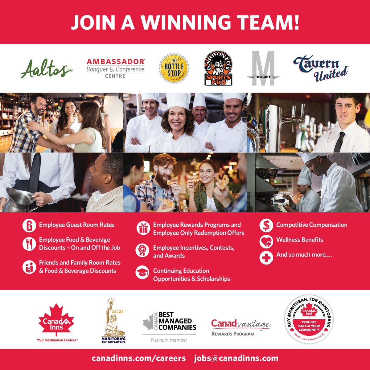 CanadInns's tweet photo. Join us at the Canad Inns Job Fair
Wednesday, November 10th
Canad Inns Destination Centre Polo Park
2pm – 8 pm https://t.co/c7qPAAllBy