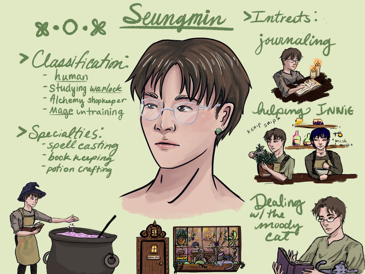 straylovestays's tweet photo. Seungmin Magic AU sheet:
✨
Take my subpar world building(◍•ᴗ•◍)✧*。 https://t.co/XjydJ6c6CJ