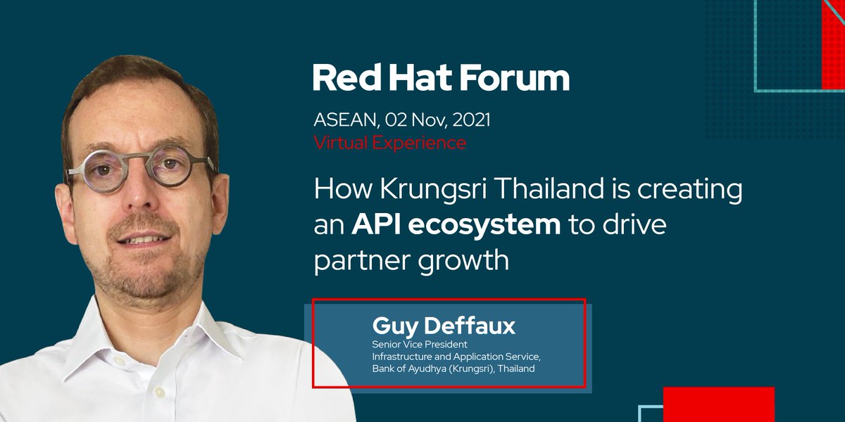 RedHatAPAC's tweet photo. @KrungsriSimple wanted to take its DX journey to the next level. In this exclusive conversation, hear how Krungsri developed an Open API Platform and how #DevSecOps efforts shortened end-to-end product development lifecycle by 50%. https://t.co/63r17RzSgY #RedHatAPAC #RedHatForum https://t.co/BmHRKUVDc5