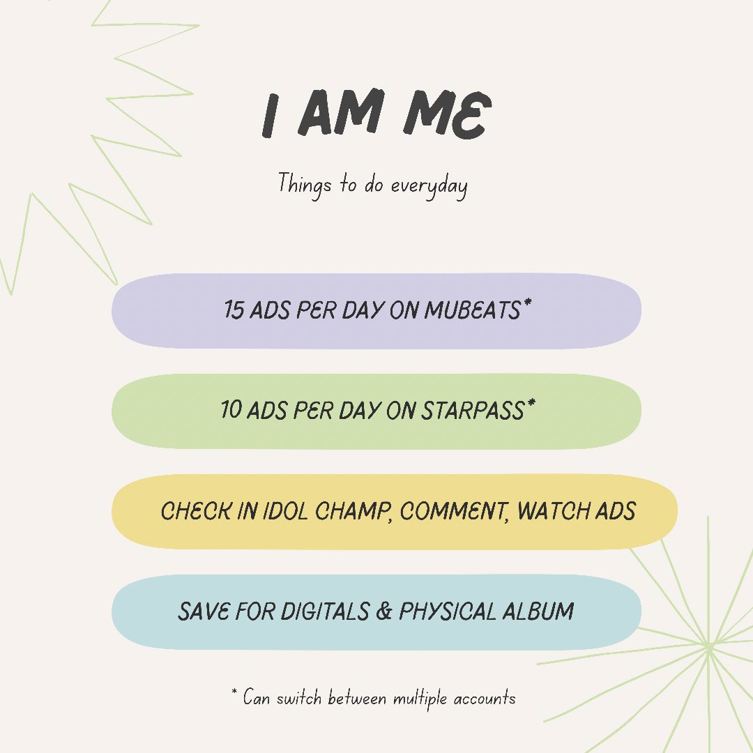 What can you do now? 
📔 #I_AM_ME daily checklist 

// ALL FOR #WEKIMEKI