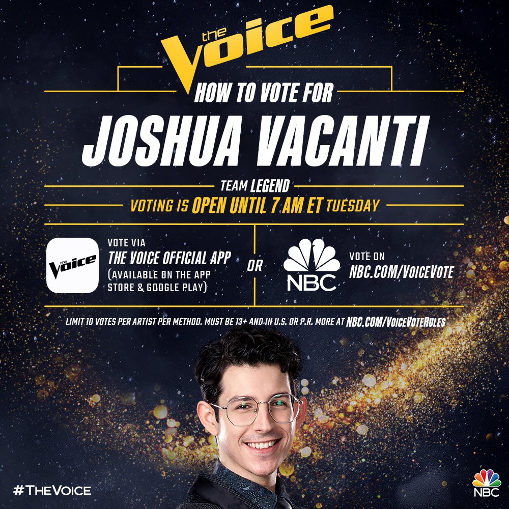 You came here to SING <a href="/joshuavacanti/">Joshuavacanti</a>… Best block ever for Team Legend! #TheVoice nbc.com/voicevote
