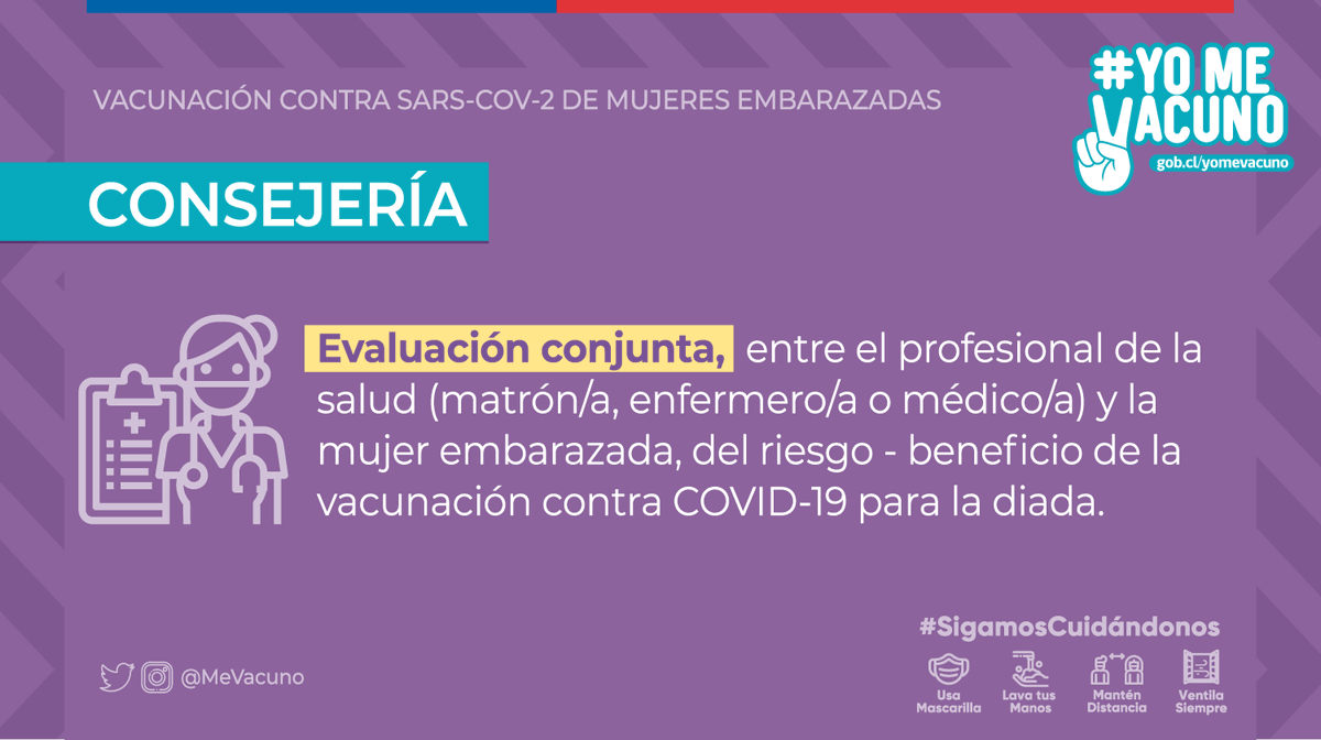 MeVacuno's tweet photo. Las embarazadas���� pueden vacunarse 💉 contra #COVID_19 a partir de la semana 16 de edad gestacional presentando este formulario de consejería https://t.co/xZQudpAelW firmado por su médico tratante

🌐 Revisa el calendario de vacunación en https://t.co/M1zDDarsGn 
#YoMeVacuno ✌ https://t.co/RnhirEIMye