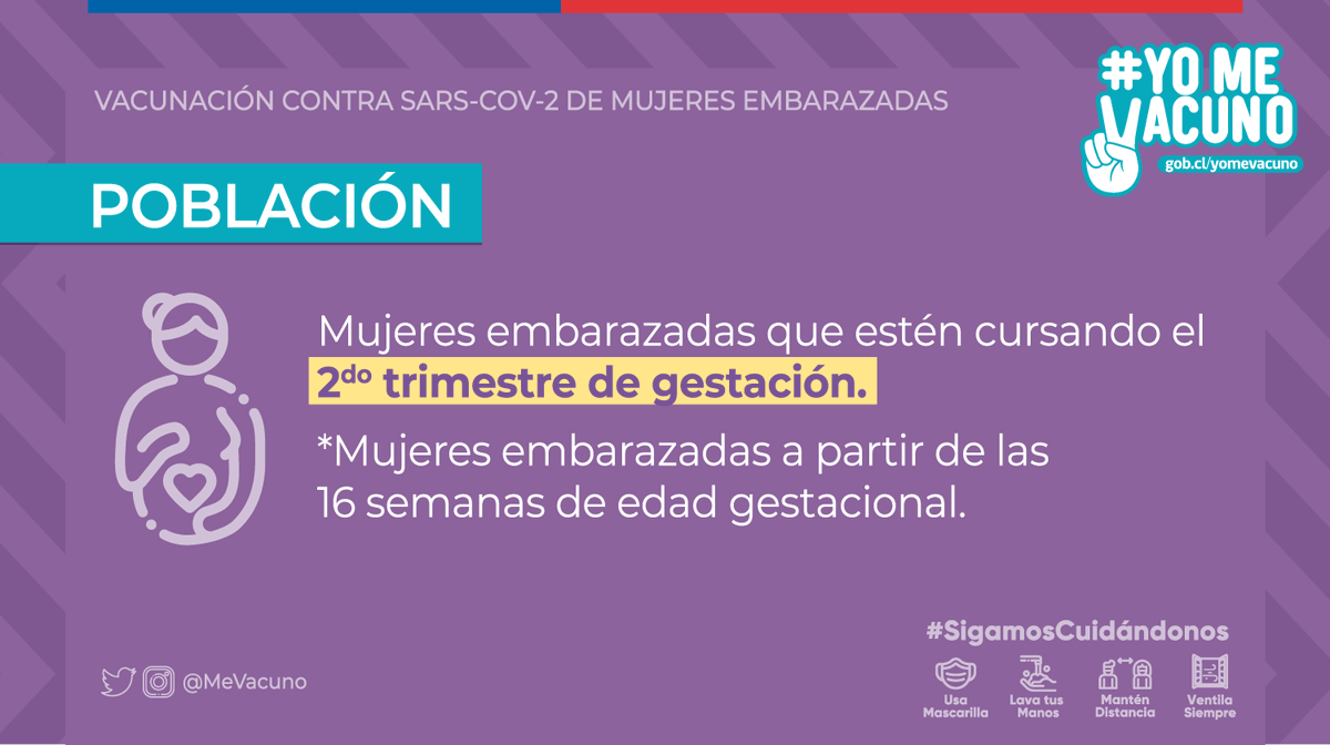 MeVacuno's tweet photo. Las embarazadas���� pueden vacunarse 💉 contra #COVID_19 a partir de la semana 16 de edad gestacional presentando este formulario de consejería https://t.co/xZQudpAelW firmado por su médico tratante

🌐 Revisa el calendario de vacunación en https://t.co/M1zDDarsGn 
#YoMeVacuno ✌ https://t.co/RnhirEIMye