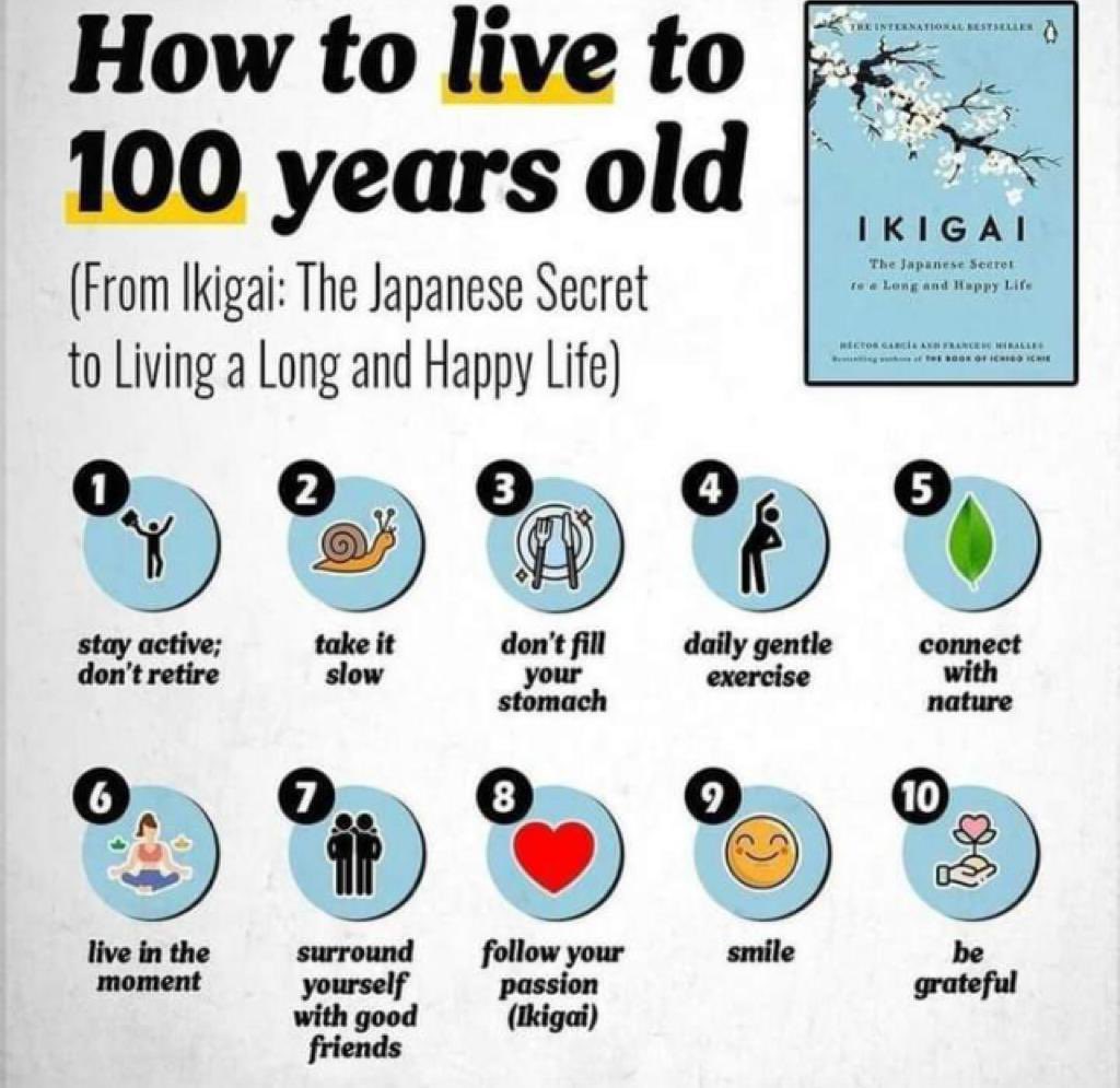 #ikigai’s recipe living to 100 years old