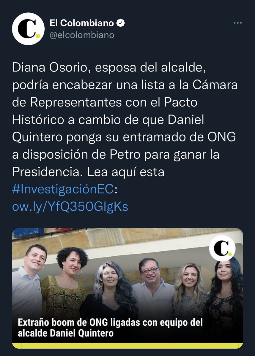 diamaov's tweet photo. Si El Colombiano se hubiera tomado la molestia de preguntarme les hubiera podido decir que es falso, pero prefieren mentir amparados en el eufemismo del presunto o del podría. https://t.co/TlArlnwTpH