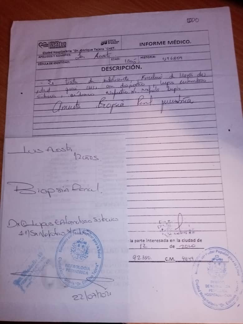 negromangueraa's tweet photo. Hace unos meses publiqué este caso de Luis, es un vecino y me pide ayuda , con 2 bolívares entre muchos podemos

necesita reunir 50$ para hacerse la biopsia renal y otros exámenes, allí adjunto sus documentos

Pago móvil es CI 10669827 CEL 04244002409 BNC https://t.co/P5FzzMXZX1