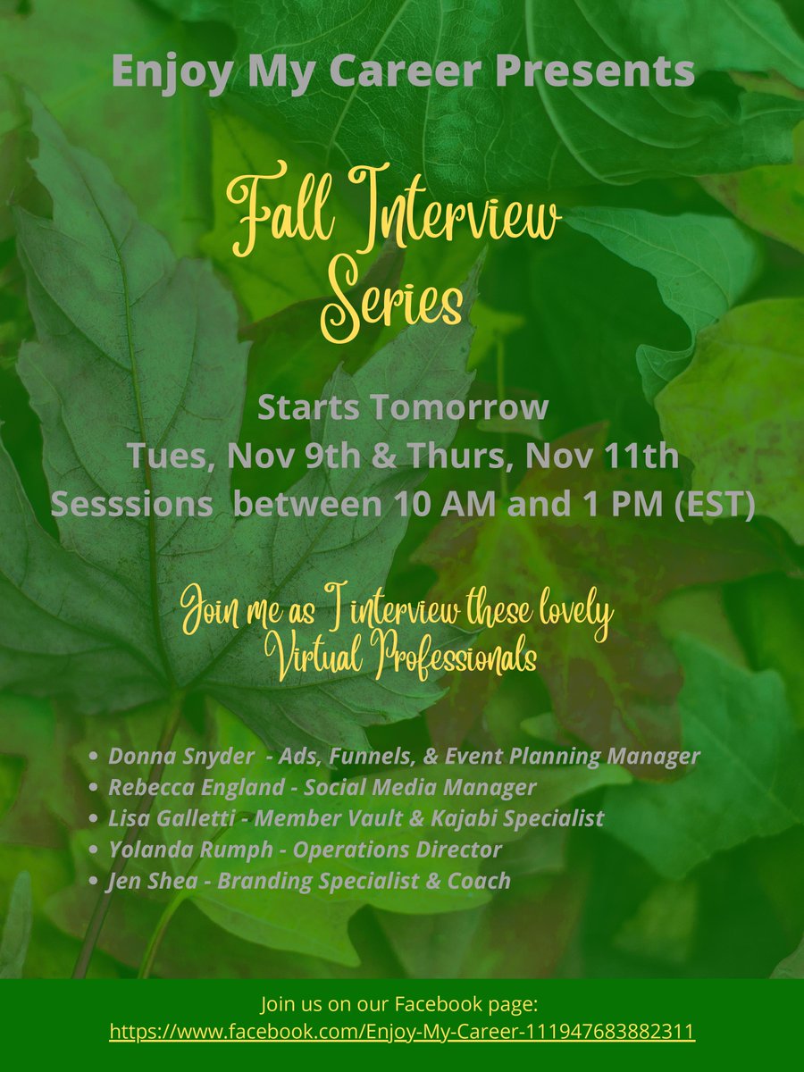shareurnewsonln's tweet photo. Enjoy My Career's Fall Interview Series starts tomorrow.
https://t.co/h4eie2Ys3F
#virtualprofessional #operations #socialmedia #emailmarketing #communitybuilding #brandmarketing https://t.co/iBemnCg43P