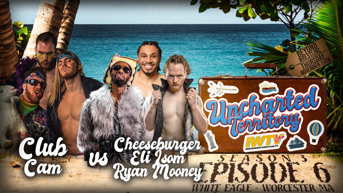 beyondwrestling's tweet photo. #UnchartedTerritory Season 03 Episode 06 this Thursday, 11/11/21 streaming LIVE from White Eagle in Worcester on @indiewrestling starting at 8pm ET!
- @MileHighMagnum 🆚 @AdrenalineRRush
- @sauce_williams 🆚 @Rikers0
- @Tony_Deppen 🆚 @jorajohl
- #ClubCam 🆚 #ShinobiShadowSquad https://t.co/YpkiJXrbfq