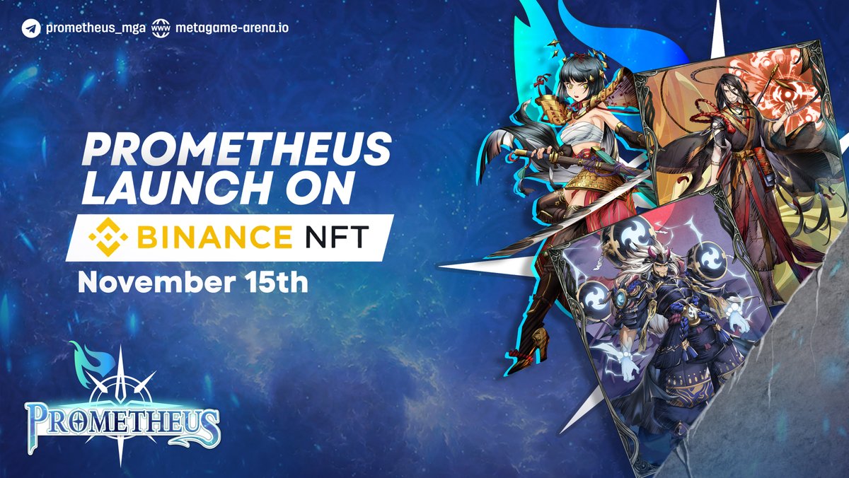 PromethMetagame's tweet photo. 🥳We are excited to announce that the launch of #Prometheus on @TheBinanceNFT  will be on the 15th of November.

Join us:
🎮Discord - https://t.co/WFz2hN1cVB
🎮Telegram - https://t.co/lUPEfblCjy

#BinanceNFT  #Airdrop #Giveaway #NFT #Launchpad  #NFTGiveaway #NFTGame #BSC https://t.co/qyIer6bjFM