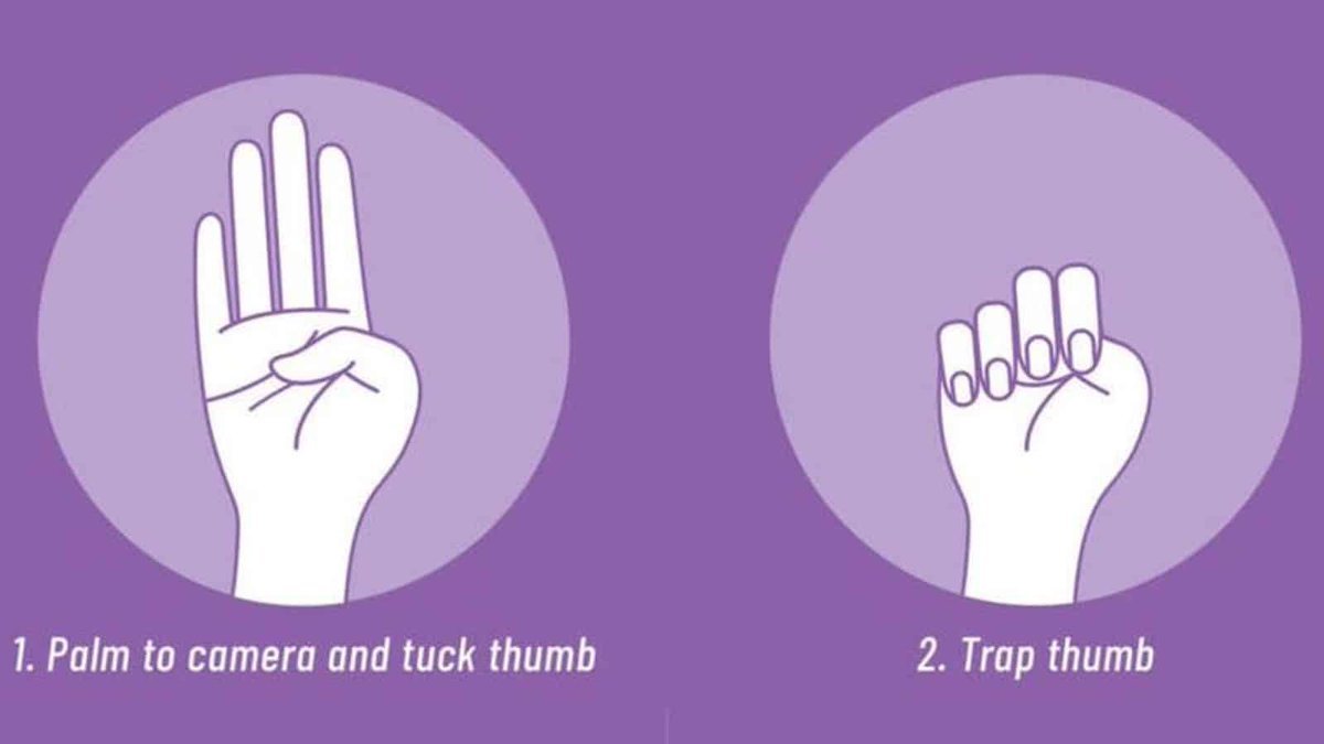 A 16-year-old girl learned a hand gesture on TikTok to signal for help sat beside her alleged kidnapper. Law enforcement says it saved her life. 
Learn it &amp; share it: 
washingtonpost.com/nation/2021/11…
