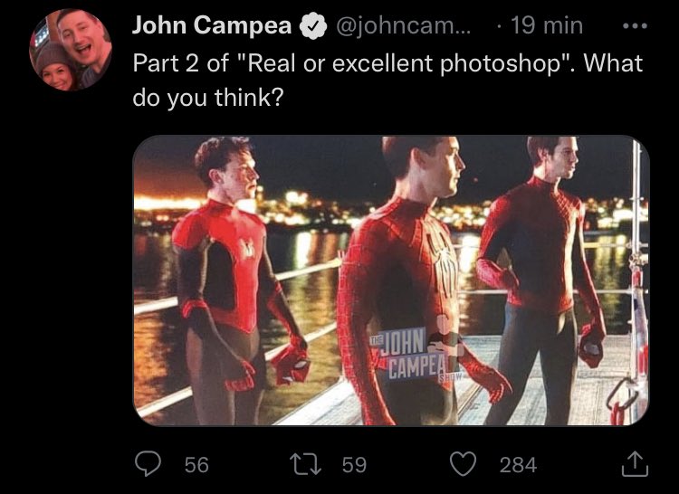 legadodamarvel's tweet photo. Minutos atrás, o @johncampea postou simplesmente ISTO AQUI e apagou. 

Na legenda, ele brinca: "real ou um excelente photoshop... o que você acha?".

ESTAMOS EM SURTO POIS ESTA IMAGEM DO DEMOLIDOR TÁ MUITO BEM FEITA OU... É REAL!

#SpiderManNoWayHome #HomemAranhaSemVoltaParaCasa https://t.co/kcH3elk1TQ