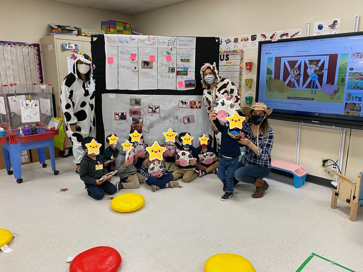 LydiaSandate's tweet photo. PreK Collaborative class had fun learning about cows! #GLADStrategies @Loya_Primary90 @jcesquivel6 @riza_correa #PrekLearningisFun https://t.co/QQ2speGppr