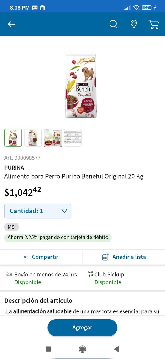 supermiux's tweet photo. Oye @SamsClubMexico en su cuponera está publicitado precio especial croquetas Beneful pero al querer realizar mi compra me muestra precio regular. https://t.co/RhCle3UWEB