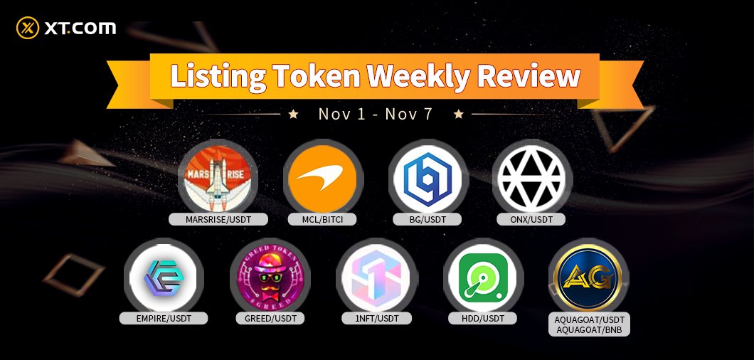 🚀 Launch List Review 🚀

🔹MARSRISE/USDT
🔹SHIB/DOGE
🔹MCL/BITCI
🔹BG/USDT 
🔹ONX/USDT
🔹EMPIRE/USDT
🔹GREED/USDT
🔹1NFT/USDT
🔹HDD/USDT
🔹AQUAGOAT/USDT
🔹AQUAGOAT/BNB

Trade them on XT.com:
xt.com/tradePro/xt_us…