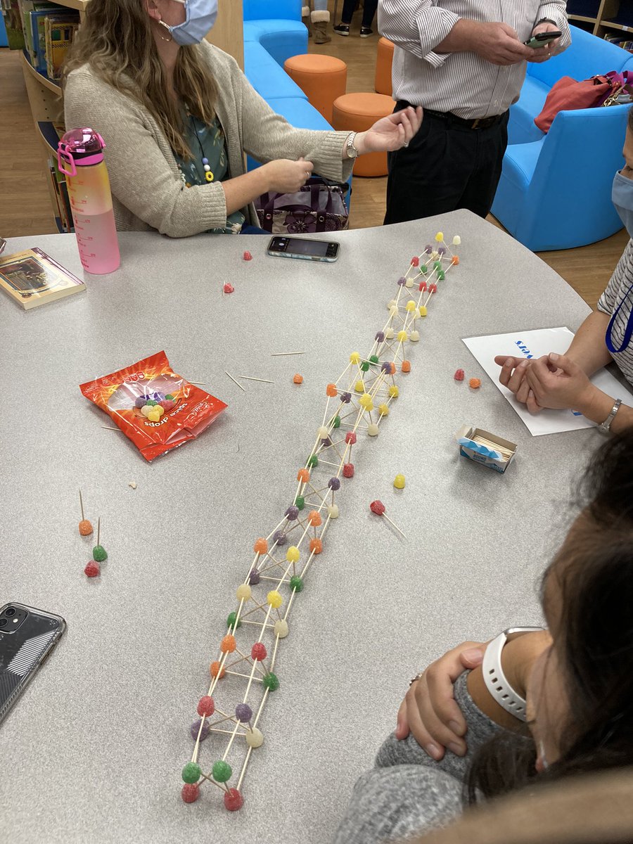 Teamwork makes the dream work at Tracey! Building bridges between colleagues - one was over 7 feet long! <a href="/NorwalkPS/">NorwalkPublicSchools</a> #LeaveYourPRINT