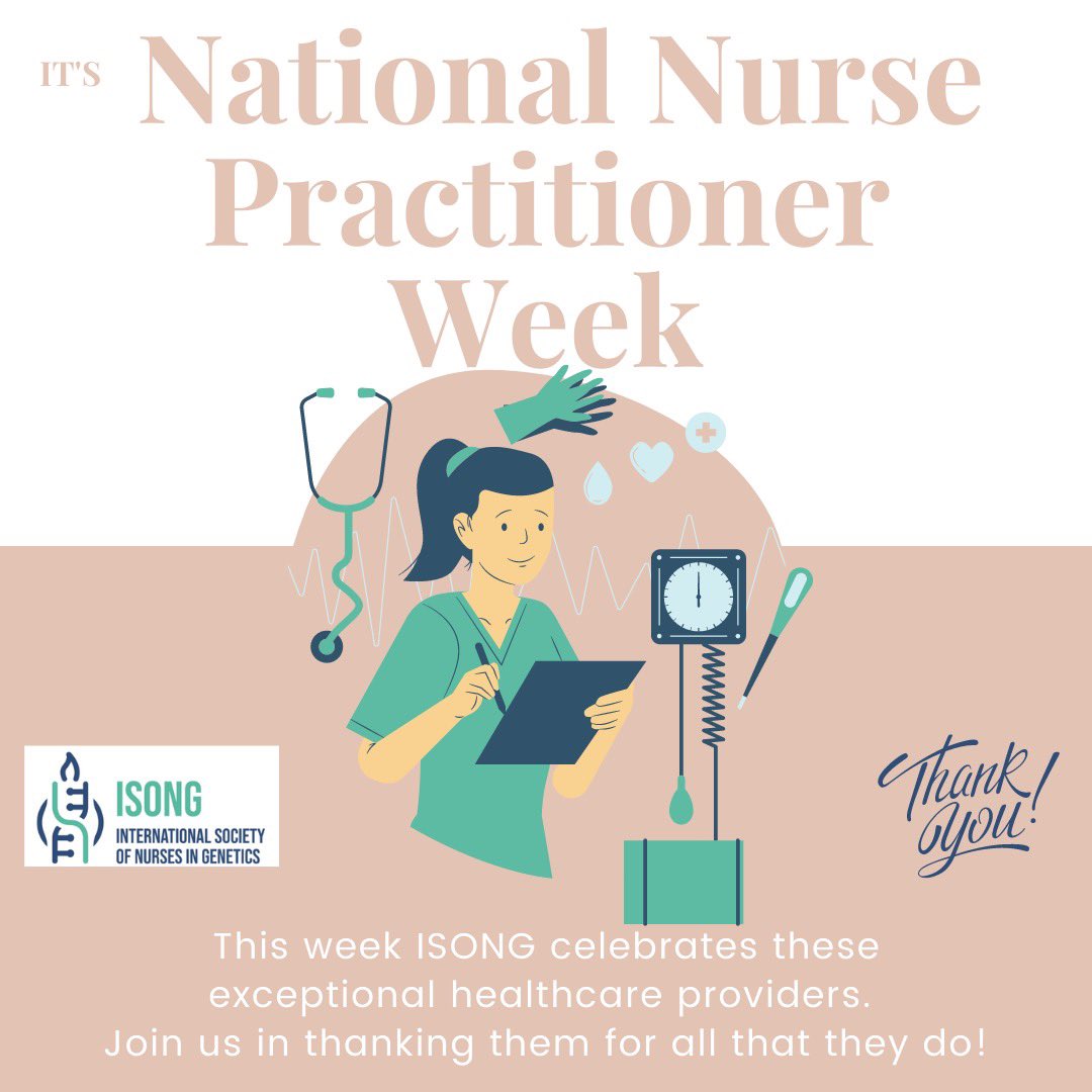 ISONG_news's tweet photo. ISONG celebrates National Nurse Practitioner Week November 7-13. Thank you Nurse Practitioners for all that you do!

#NationalNursePractitionerWeek #NursePractitioner #ThankYou #ISONG https://t.co/8kzZ4FafAl