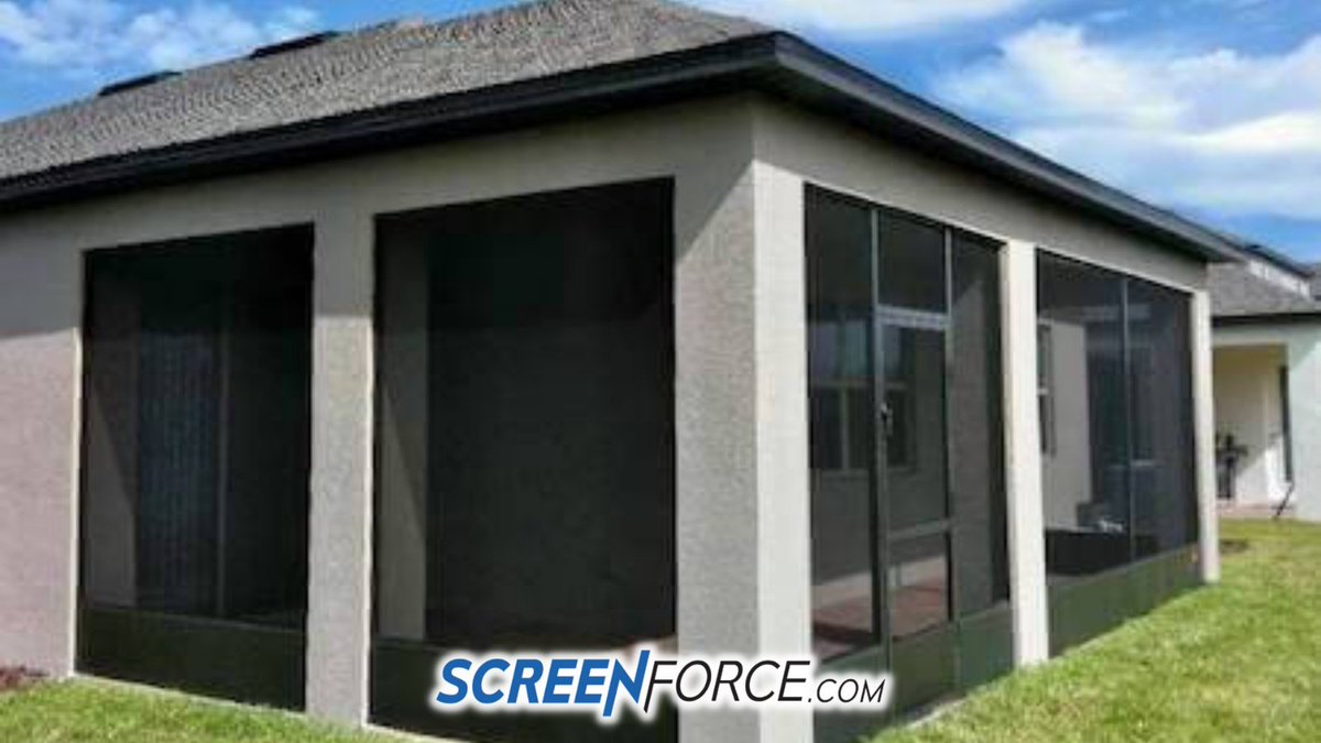 A back patio with a roof and no walls isn't much different than a pop up tent. But throw some Screen Inserts up, and it becomes a backyard oasis! Book your install ONLINE at screenforce.com 💪