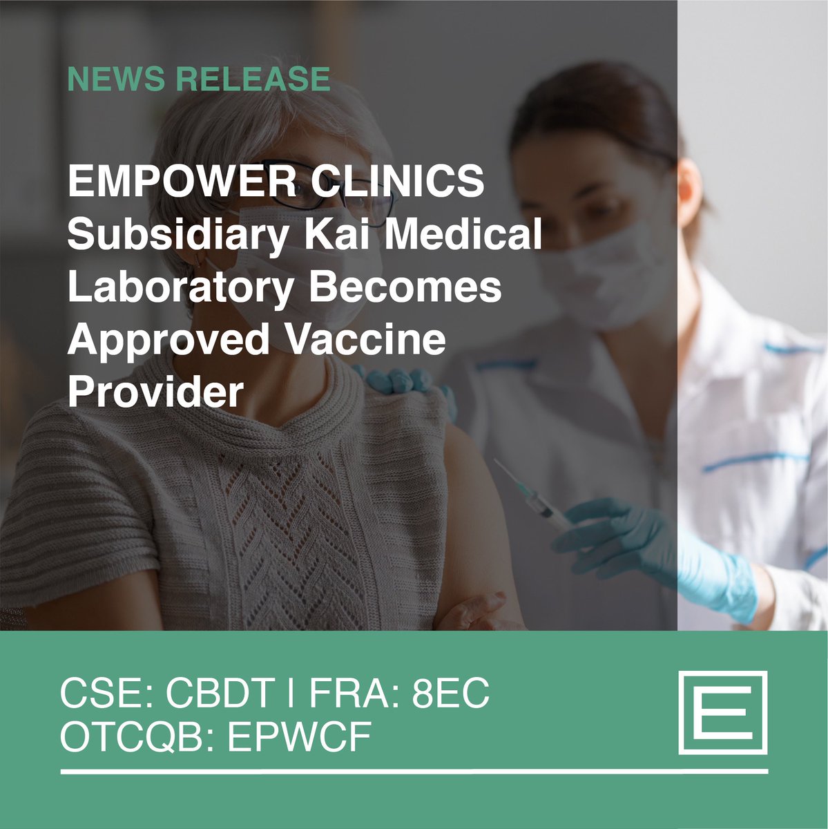 EmpowerClinics's tweet photo. Empower Clinics subsidiary @labs_kai becomes approved #vaccine provider

-Approved to administer @pfizer and @JanssenUS vaccines 
-Opens #COVID19 vaccine #drivethrough 

https://t.co/kfdpRqGHAI

$CBDT $EPWCF #EmpowerClinics #EmpowerArmy #KnowingIsCaring #CovidTesting #SmallCap https://t.co/vDKYFzOrsn