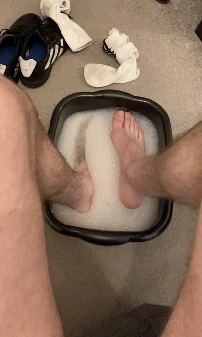 3 pic. 4 videos added to my #onlyfans tonight of me playing with my feet and stripping my sweaty kit