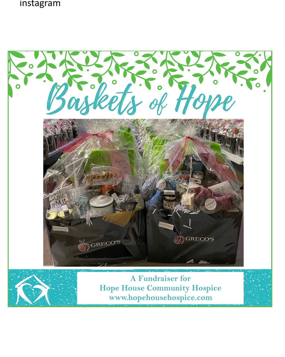 Get some help with your holiday shopping and support your local hospice! For information visit hopehousehospice.com/baskets-of-hope