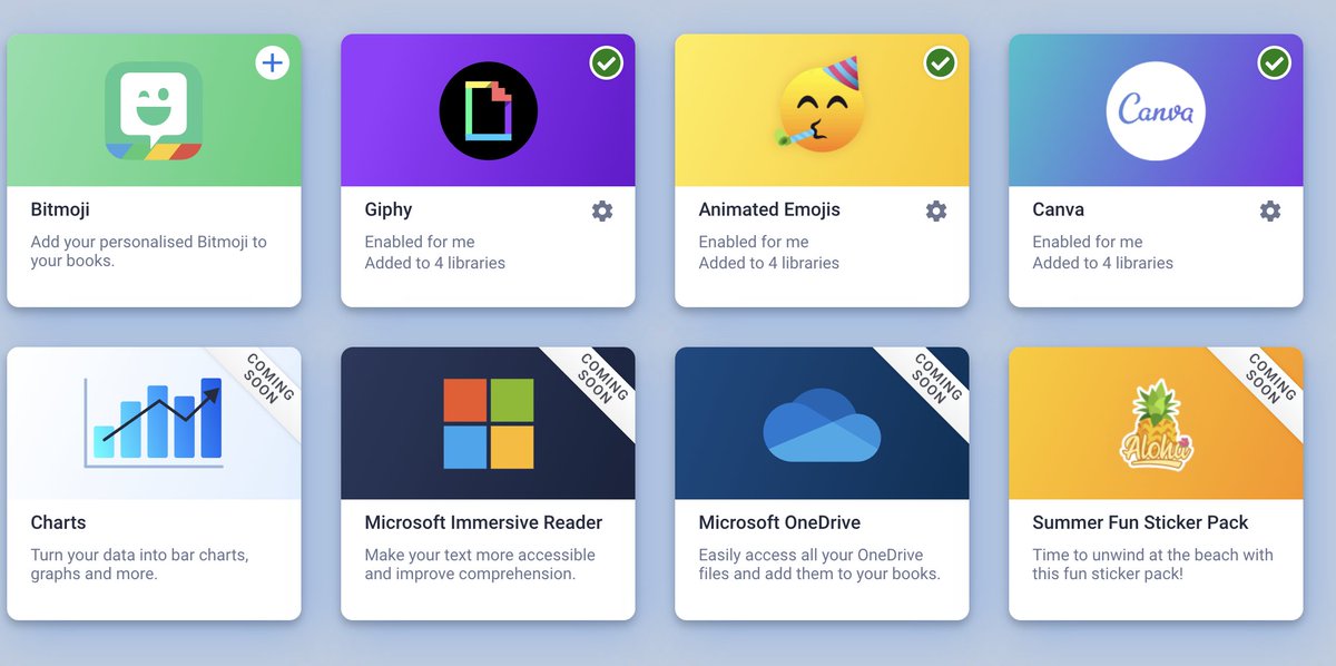 HollyClarkEdu's tweet photo. 🥳In Jan 2022 students will be able to create inside of @BookCreatorApp using these apps. Its insanely cool!  

👉🏼Which of these are you most excited about and why?

🙌Ts will be able to add them to libraries as needed for student creation extrodinare! 🙌

@CanvaEdu @MicrosoftEDU https://t.co/qYa3uw7d3x